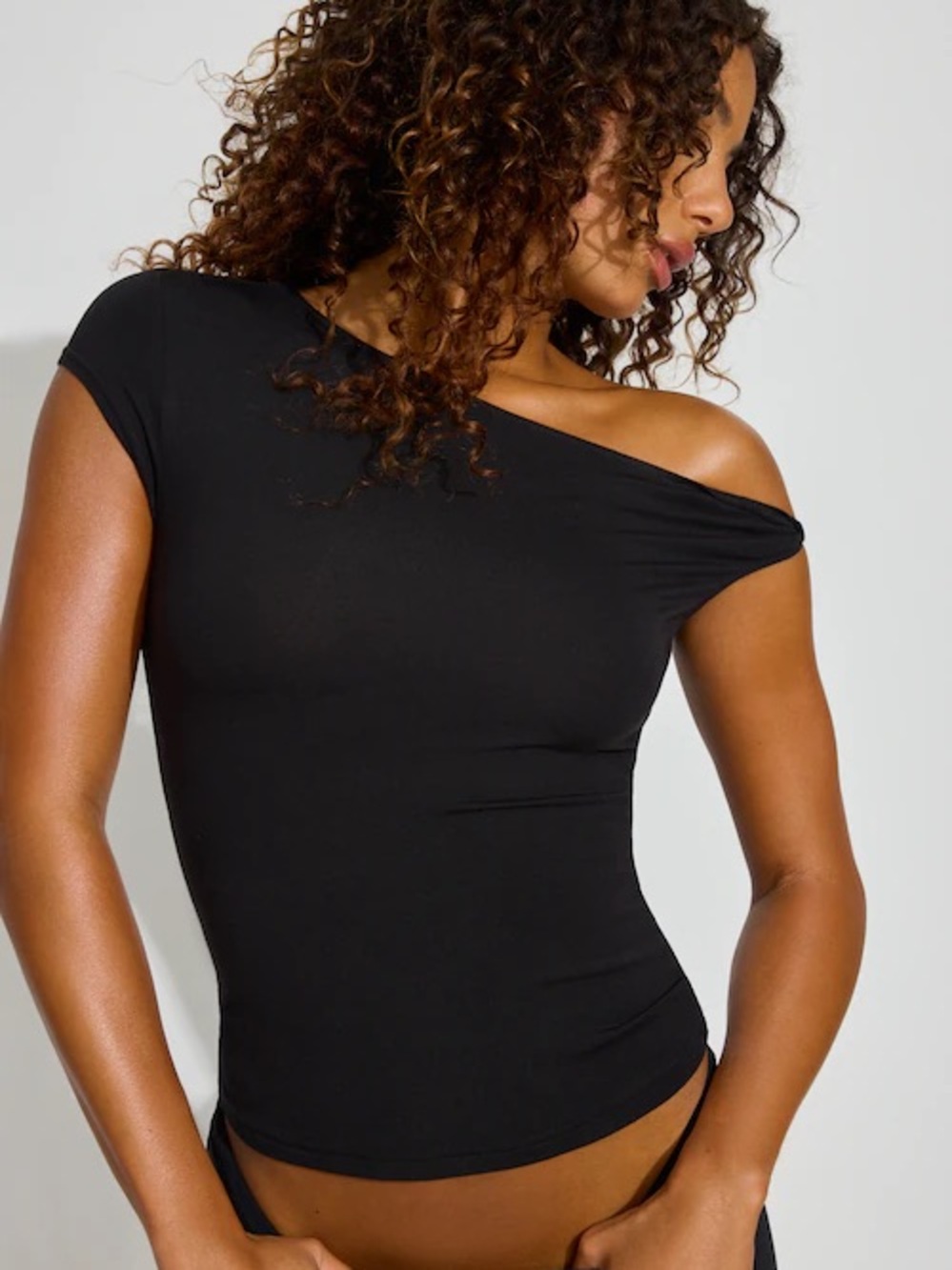 Garage Asymmetric Twisted Short Sleeve Top